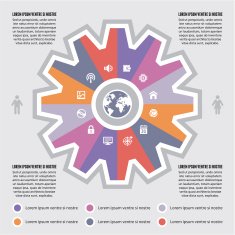 Infographic Concept for Presentaton - internet vector scheme with icons