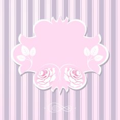 Vintage Border Frame on a Striped Background