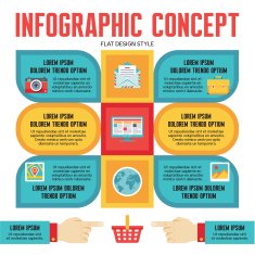 Infographic Concept for Presentation in Flat Design Style