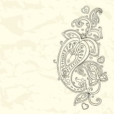 Hand Drawn Paisley ornament N17