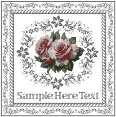 Greeting card Roses Beautiful frame with a flower ornament N17