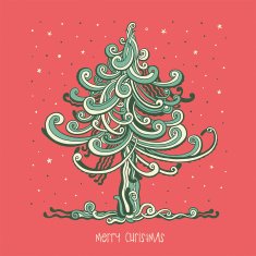 Colorful illustration with decorated Christmas tree N3