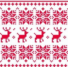 Nordic seamless knitted christmas pattern vector ( red )