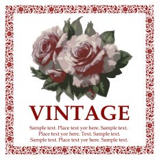 Greeting card Roses Beautiful frame with a flower ornament N19