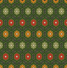 seamless chinese geometric floral pattern