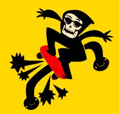 Skateboarding skeleton