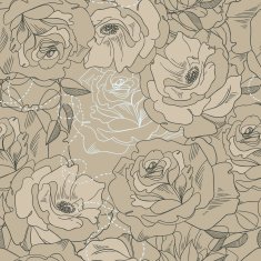 vintage retro seamless pattern of flowers and leaves roses