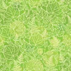 Green leaves lineart texture seamless pattern background