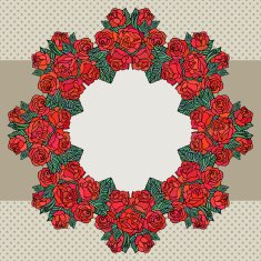 Old school frame with roses N11