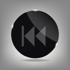 Glass Button Media Icon Vector Illustration N4