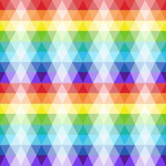 Seamless texture of repeating transparent triangle shapes in bright colors