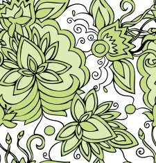 Seamless abstract hand-drawn pattern with flowers N2