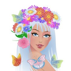 beautiful girl with flowers on her head N4