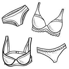 Lingerie clothing objects sketch N2