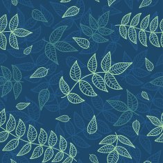 Blue and green leaves seamless pattern N2