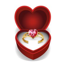 Gold ring with pink heart gemstone