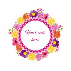 Beautiful greeting card with floral wreath Holiday and cute summer N4