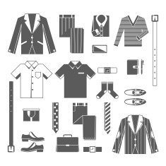 Business Man Clothes Icons Set