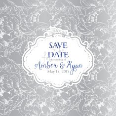 Elegant invitation card on flower seamless background N5