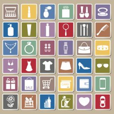 Fashion and women accessories icons Sticker