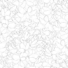 Beautiful monochrome black and white seamless background with flowers N10
