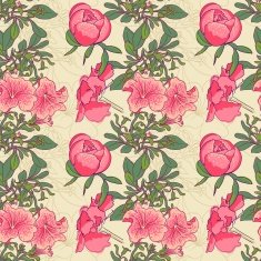 Seamless floral background with peonies N25