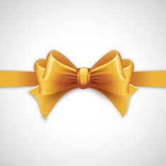 Gold holiday ribbon with bow