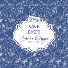 Elegant invitation card on flower seamless background N6