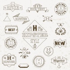 Vintage hipster hand drawn design elements set 5 Vector illustration N2