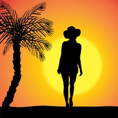 Vector silhouette of a woman N1080