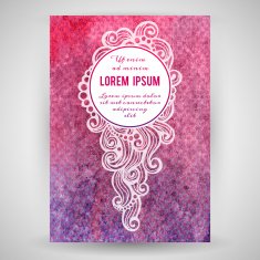 Watercolor background with decorative elements and place for your text N2