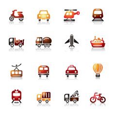 Transportation Colorful Icons