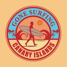 Surfer stamp or sign