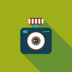 camera flat icon with long shadow N65
