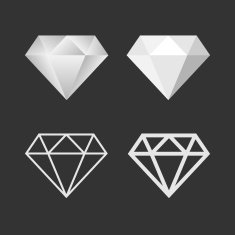 Diamond Icon And Emblem Set Vector