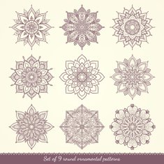 Set of nine ethnic mandalas N2