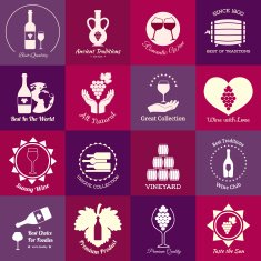 Wine emblems set