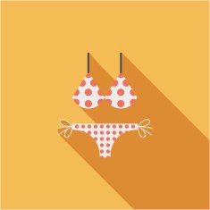 Swimming suit flat icon with long shadow N61