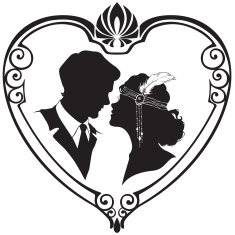 Silhouette of retro style couple