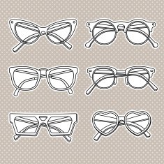 vector black sunglasses icons set isolated on white background N3