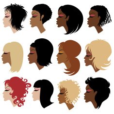 Vector set of trendy hair styling for woman N2