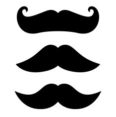 Retro black Mustache set isolated on white