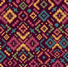 Autumn Tribal Print Textured Seamless Pattern Background