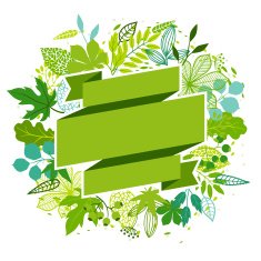 Background of stylized green leaves N7