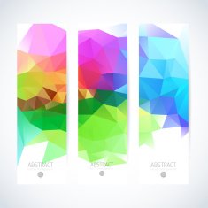 Abstract vector vertical mosaic banners N104