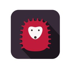 hedgehog face flat icon design Animal icons series