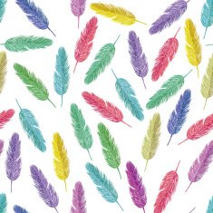 Feather seamless pattern background Endless colorful texture
