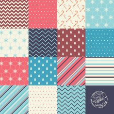 Christmas and New Year vector seamless patterns