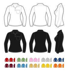 Women's polo shirt with long sleeve