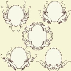 Ribbon frame and border ornaments